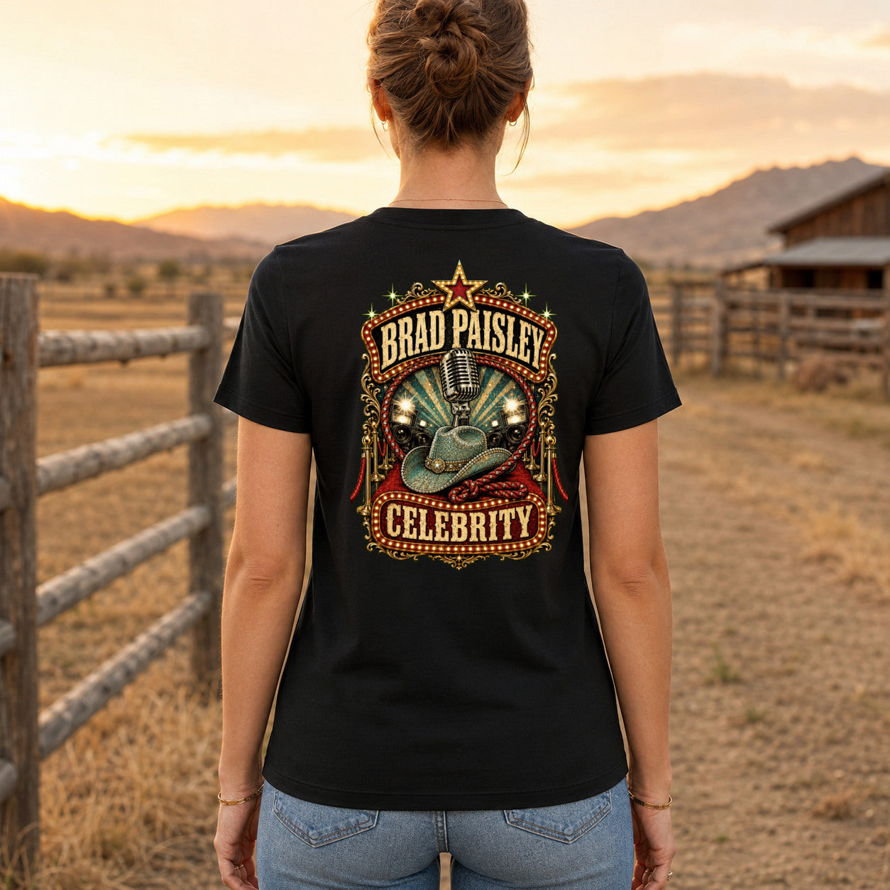 Brad Paisley Celebrity country music T-shirt women’s back fit