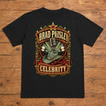 Brad Paisley Celebrity black DTF T-shirt flat lay with large back print