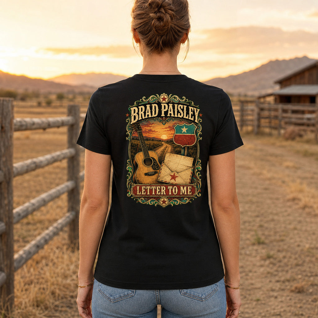 Brad Paisley Letter to Me country music T-shirt women’s back fit