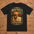 Brad Paisley Letter to Me black DTF T-shirt flat lay with large back print