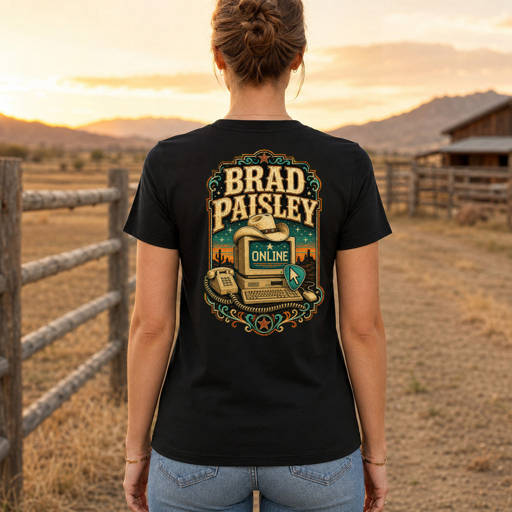 Brad Paisley Online country music T-shirt women’s back fit