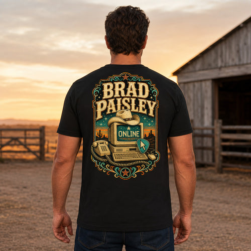 Brad Paisley Online country music T-shirt men’s back fit