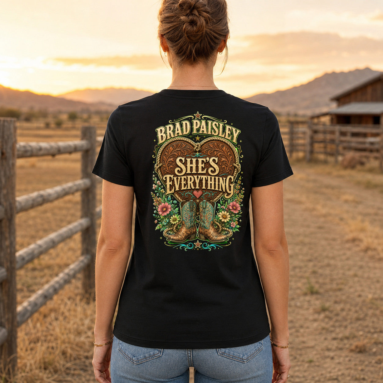 Brad Paisley She’s Everything country music T-shirt women’s back fit