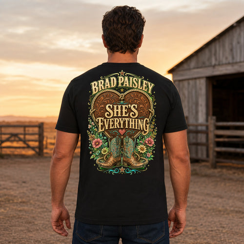 Brad Paisley She’s Everything country music T-shirt men’s back fit