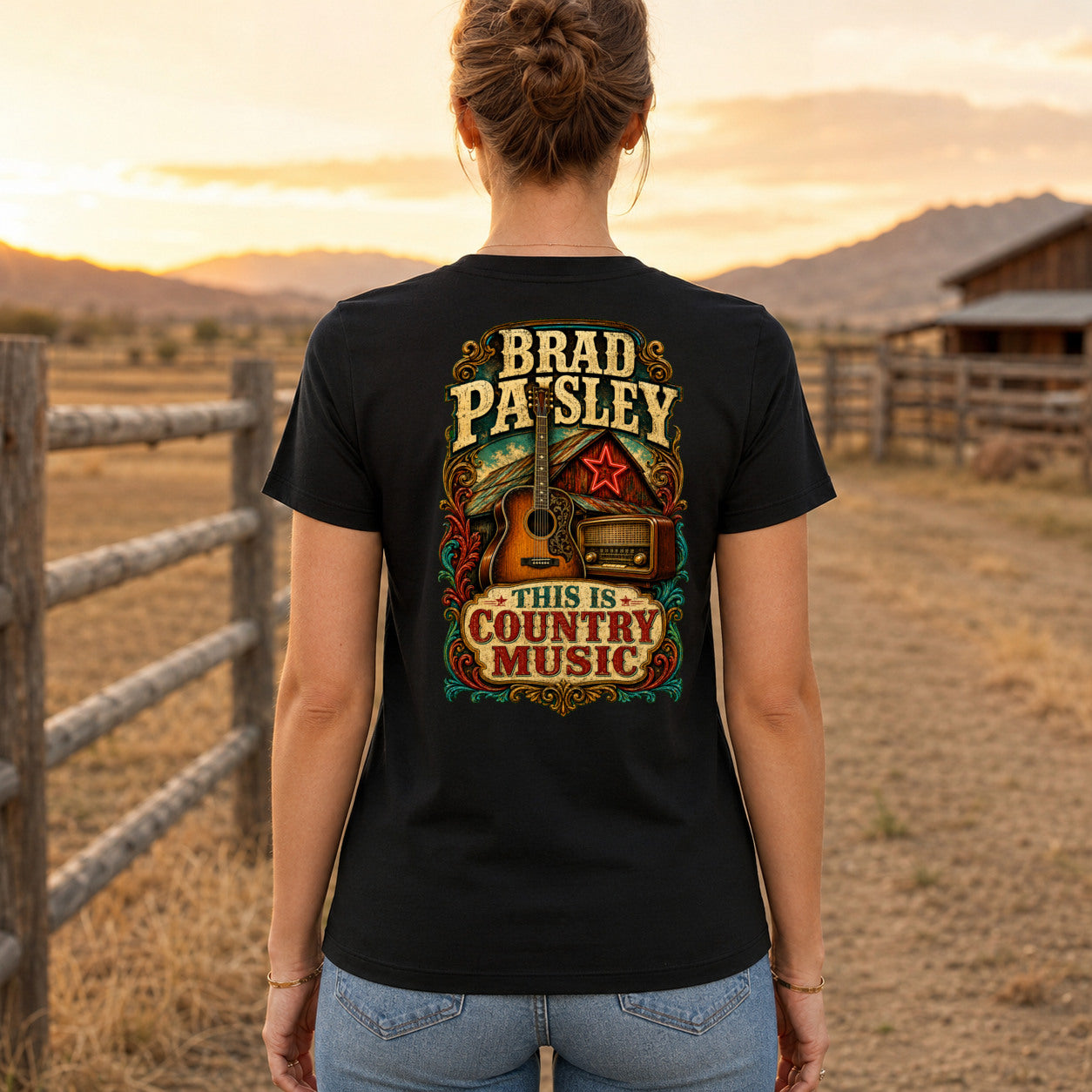 Brad Paisley This Is Country Music country music T-shirt women’s back fit