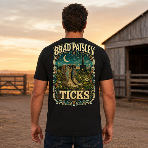 Brad Paisley Ticks country music T-shirt men’s back fit