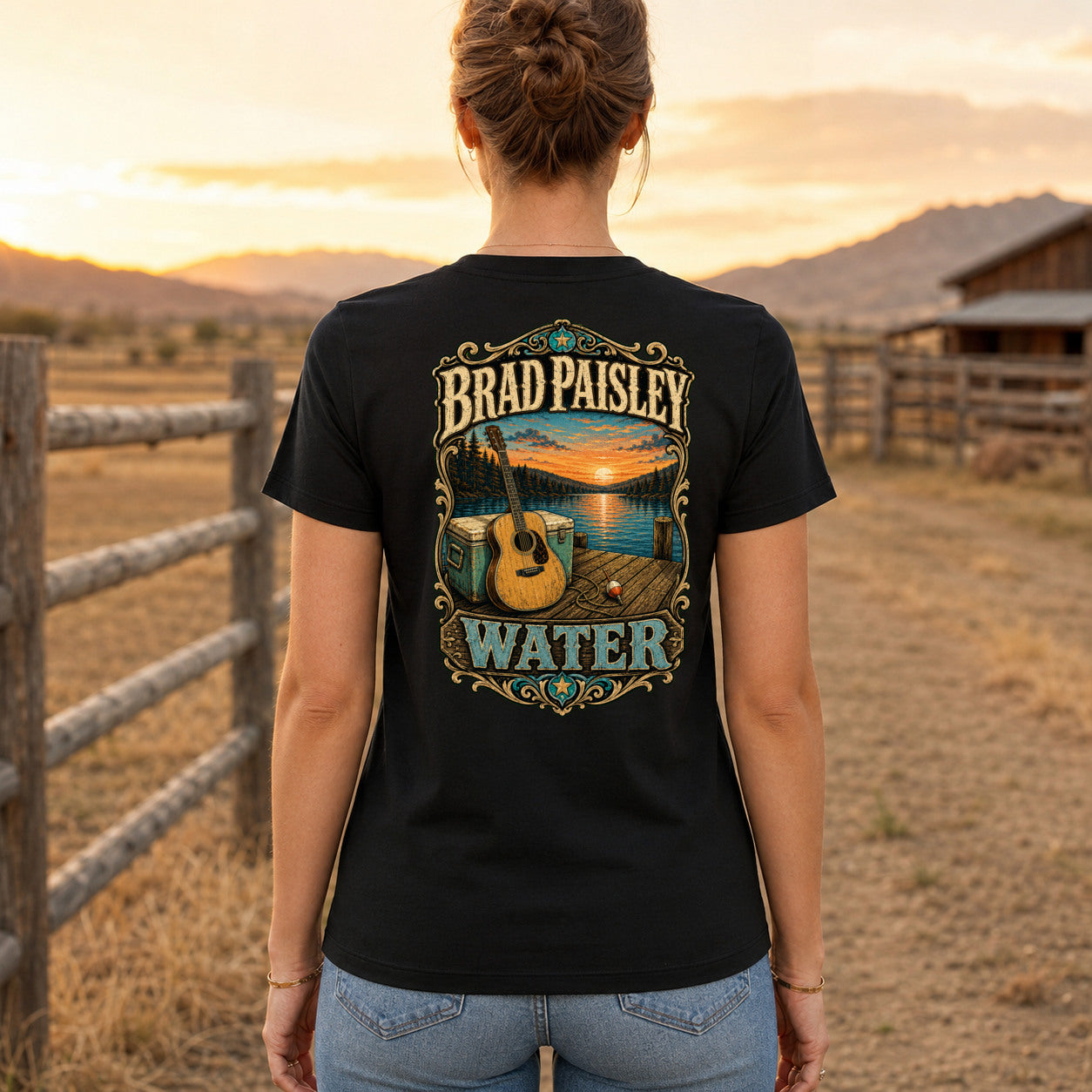 Brad Paisley Water country music T-shirt women’s back fit