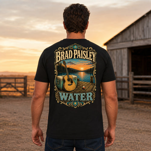 Brad Paisley Water country music T-shirt men’s back fit