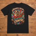 Brooks & Dunn Play Something Country Premium DTF T-Shirt flat lay showing large back print