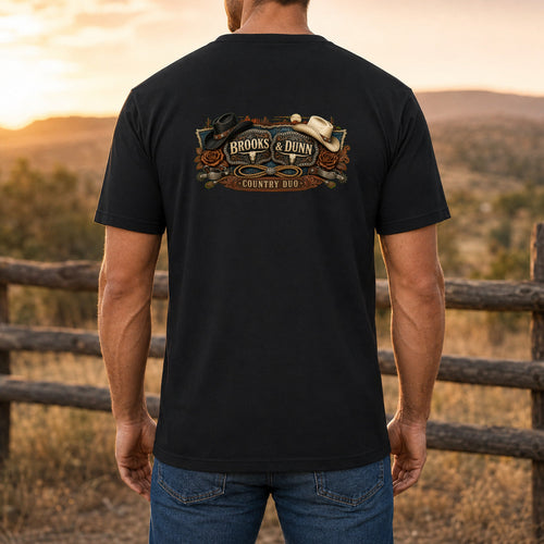 Brooks & Dunn Born This Legacy Premium DTF T-Shirt men’s back fit showing DTF print