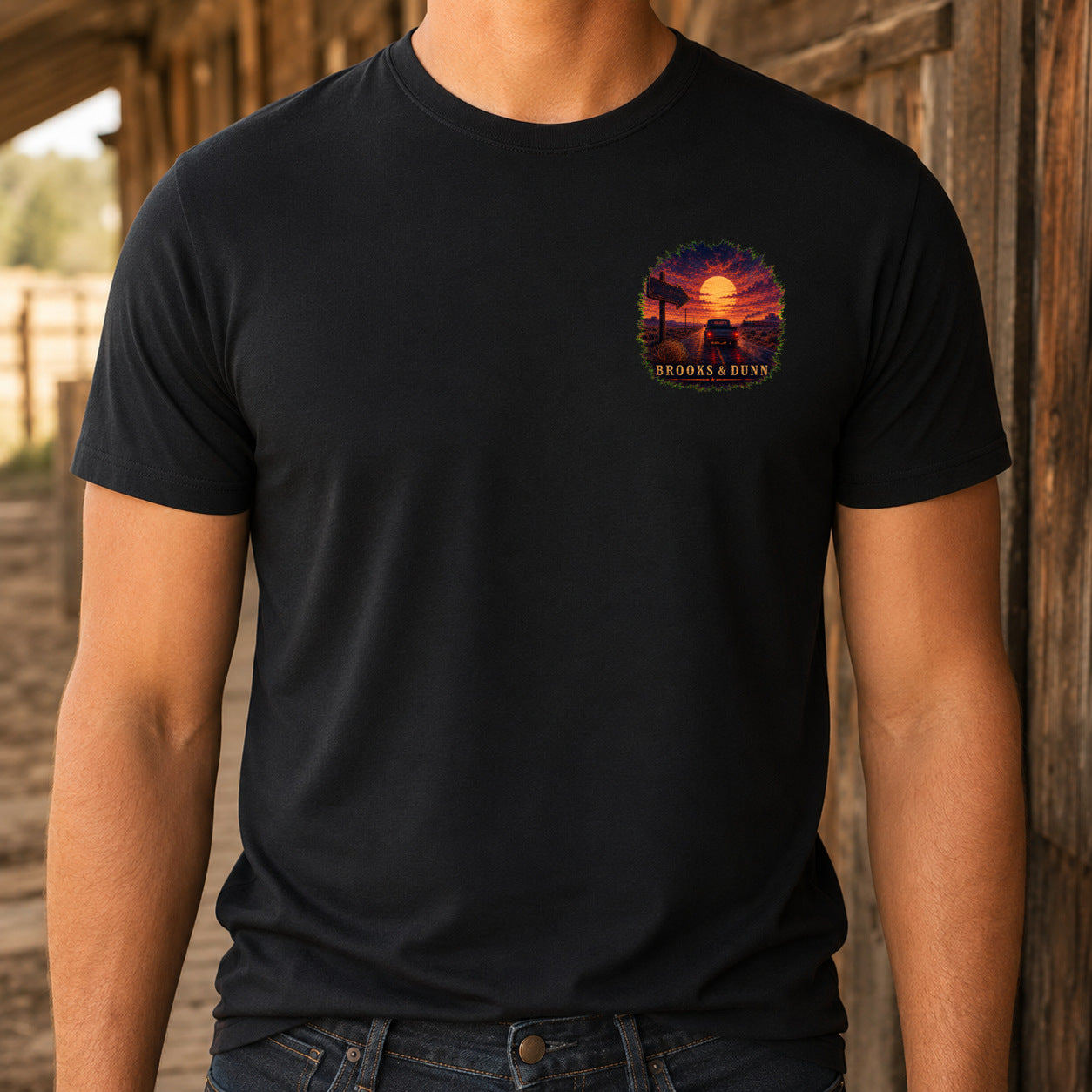 Brooks & Dunn You’re Gonna Miss Me When I’m Gone Premium DTF T-Shirt matching front left-chest print close-up