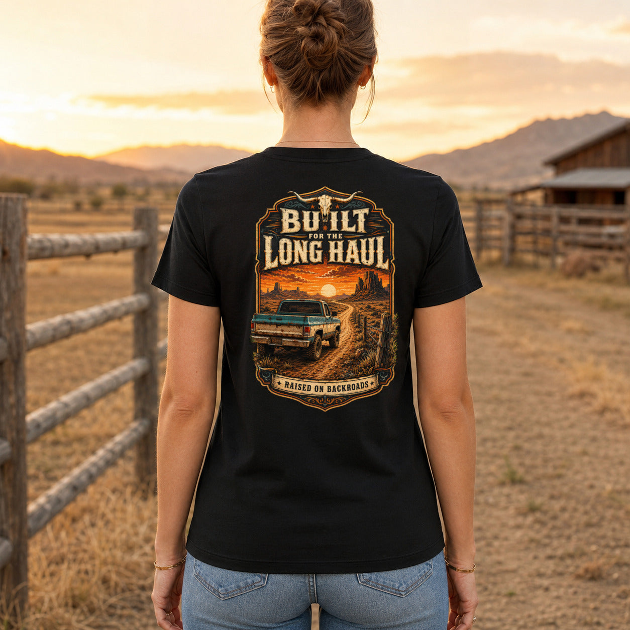 Built for the Long Haul country T-shirt women's back fit