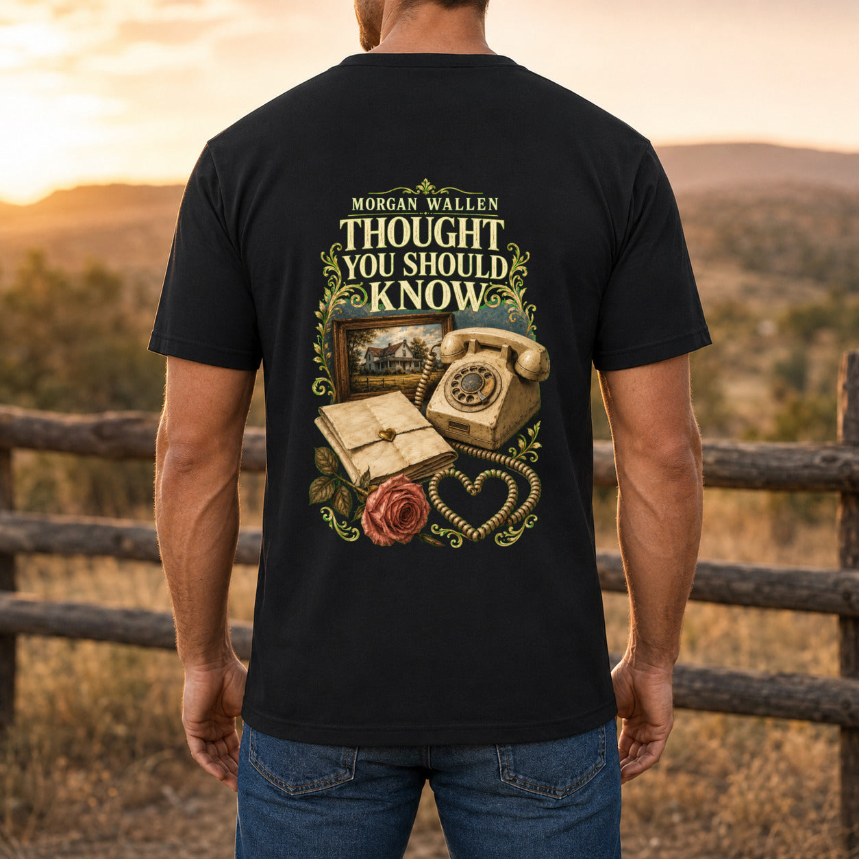 Morgan Wallen Calling Home Premium DTF T-Shirt men’s back fit showing DTF print