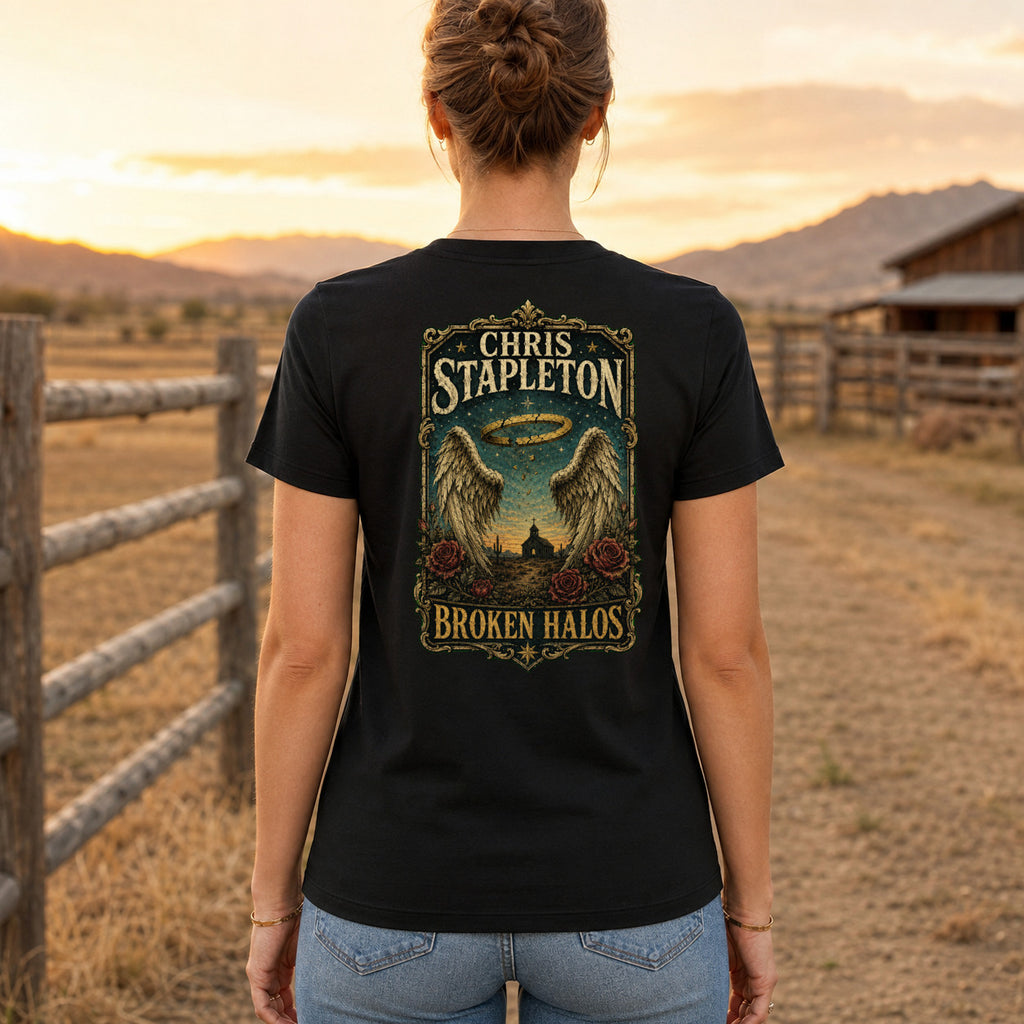 Chris Stapleton Broken Halos country music T-shirt women’s back fit