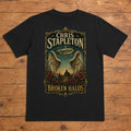 Chris Stapleton Broken Halos black DTF T-shirt flat lay with large back print