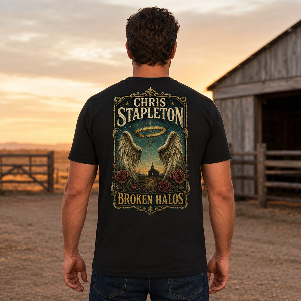 Chris Stapleton Broken Halos country music T-shirt men’s back fit