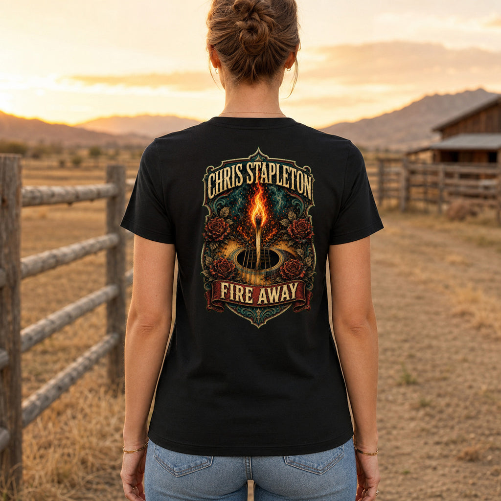 Chris Stapleton Fire Away country music T-shirt women’s back fit