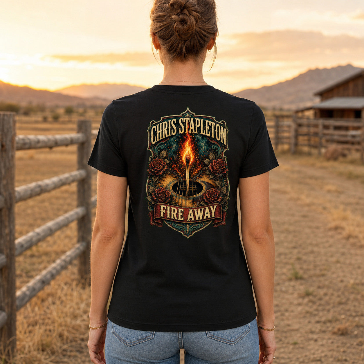 Chris Stapleton Fire Away country music T-shirt women’s back fit