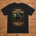 Chris Stapleton Midnight Train to Memphis black DTF T-shirt flat lay with large back print