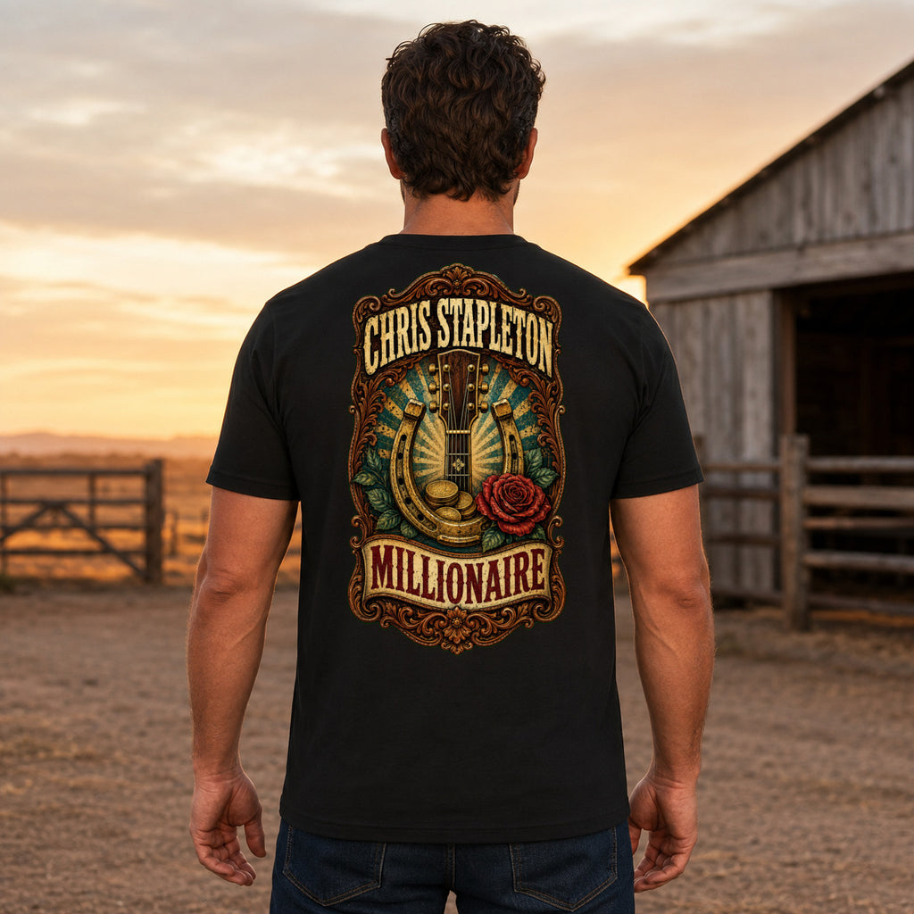 Chris Stapleton Millionaire country music T-shirt men’s back fit