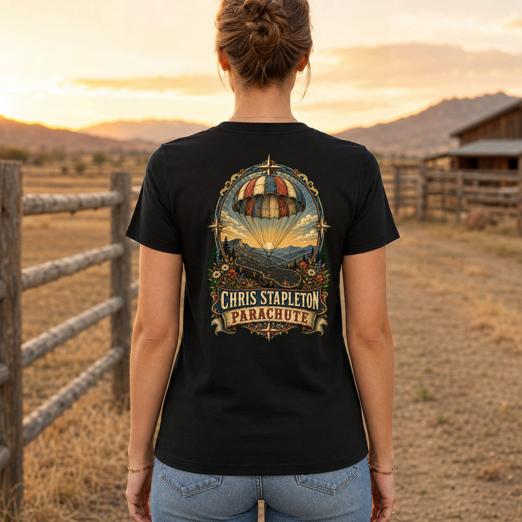 Chris Stapleton Parachute country music T-shirt women’s back fit