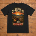 Chris Stapleton Starting Over black DTF T-shirt flat lay with large back print
