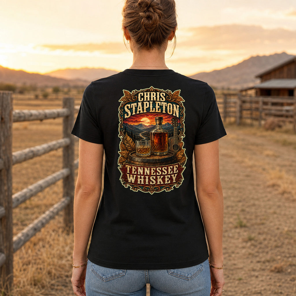 Chris Stapleton Tennessee Whiskey country music T-shirt women’s back fit