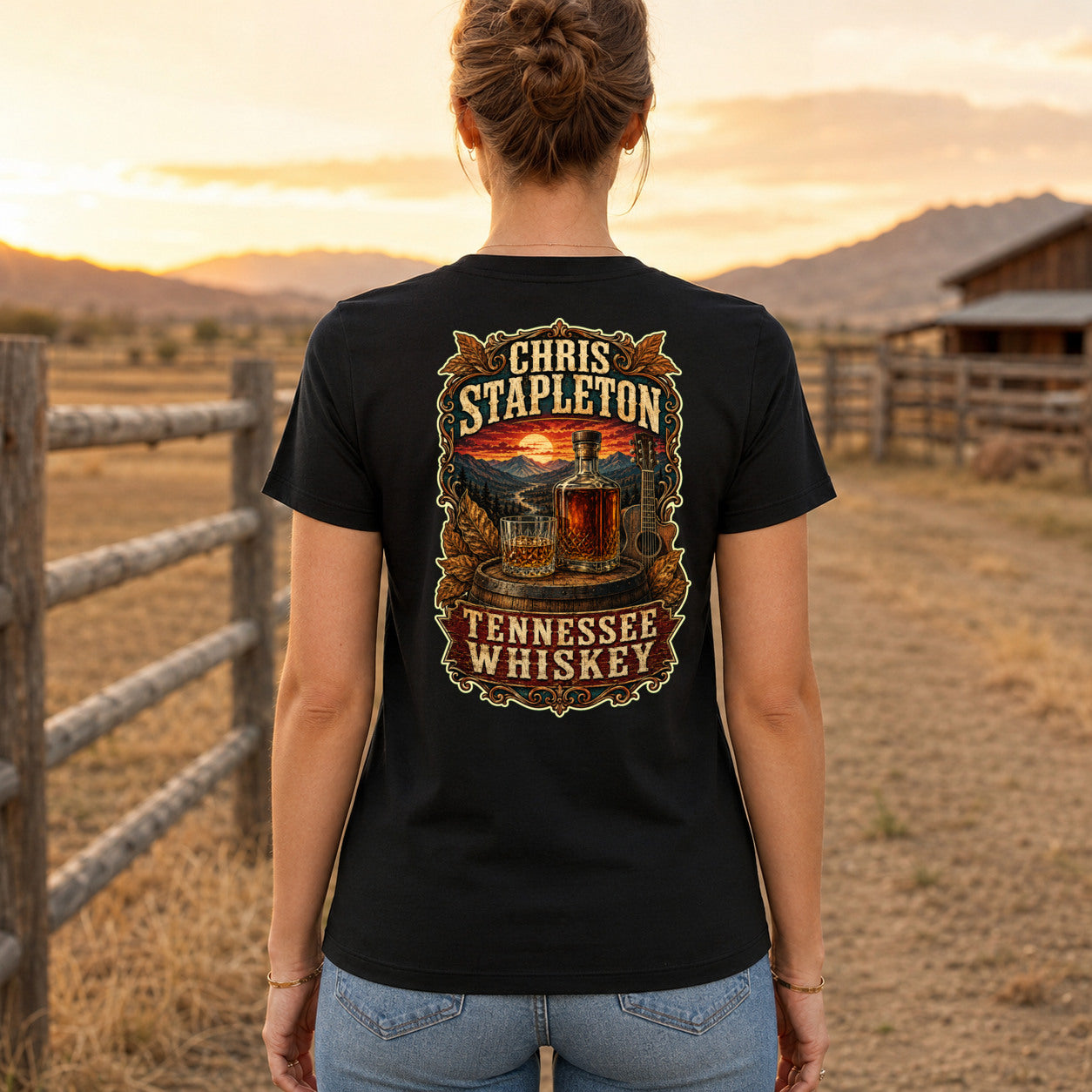 Chris Stapleton Tennessee Whiskey country music T-shirt women’s back fit