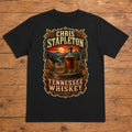 Chris Stapleton Tennessee Whiskey black DTF T-shirt flat lay with large back print