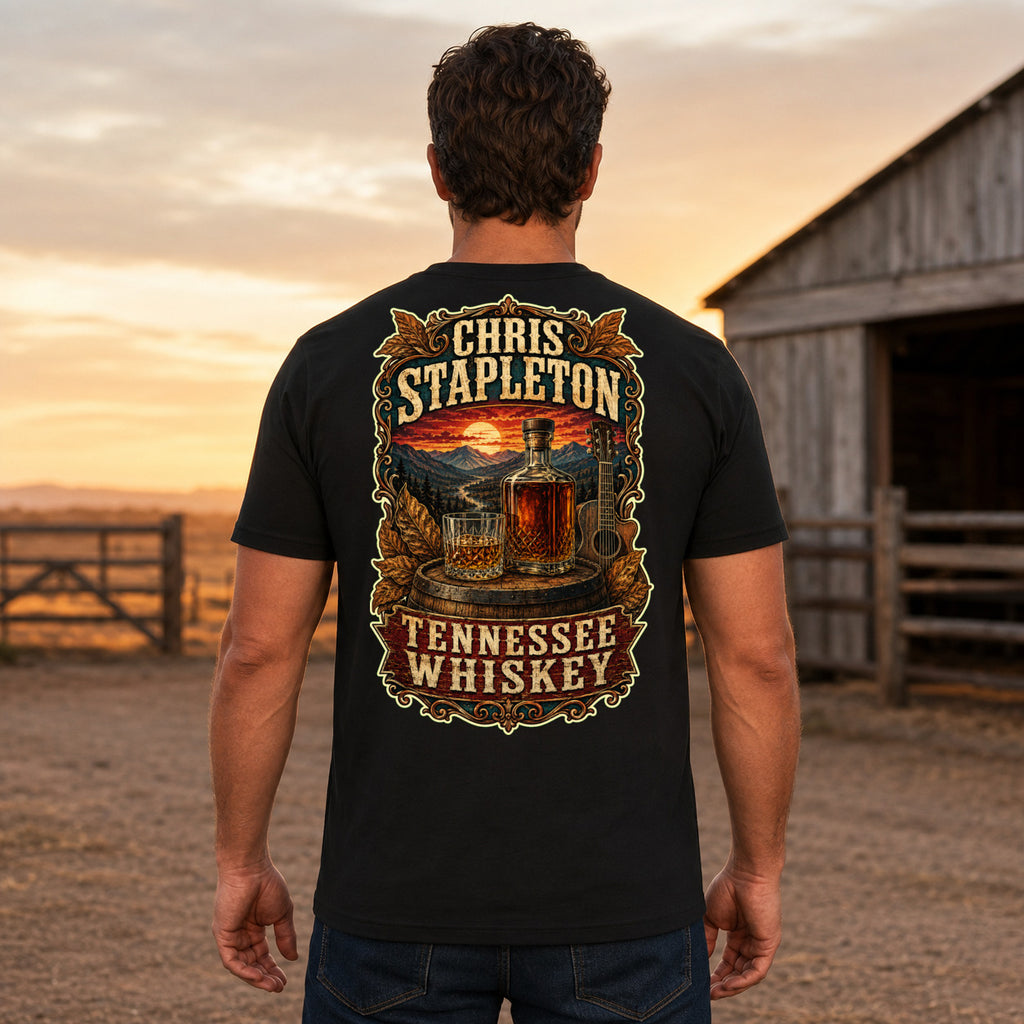 Chris Stapleton Tennessee Whiskey country music T-shirt men’s back fit