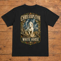 Chris Stapleton White Horse black DTF T-shirt flat lay with large back print