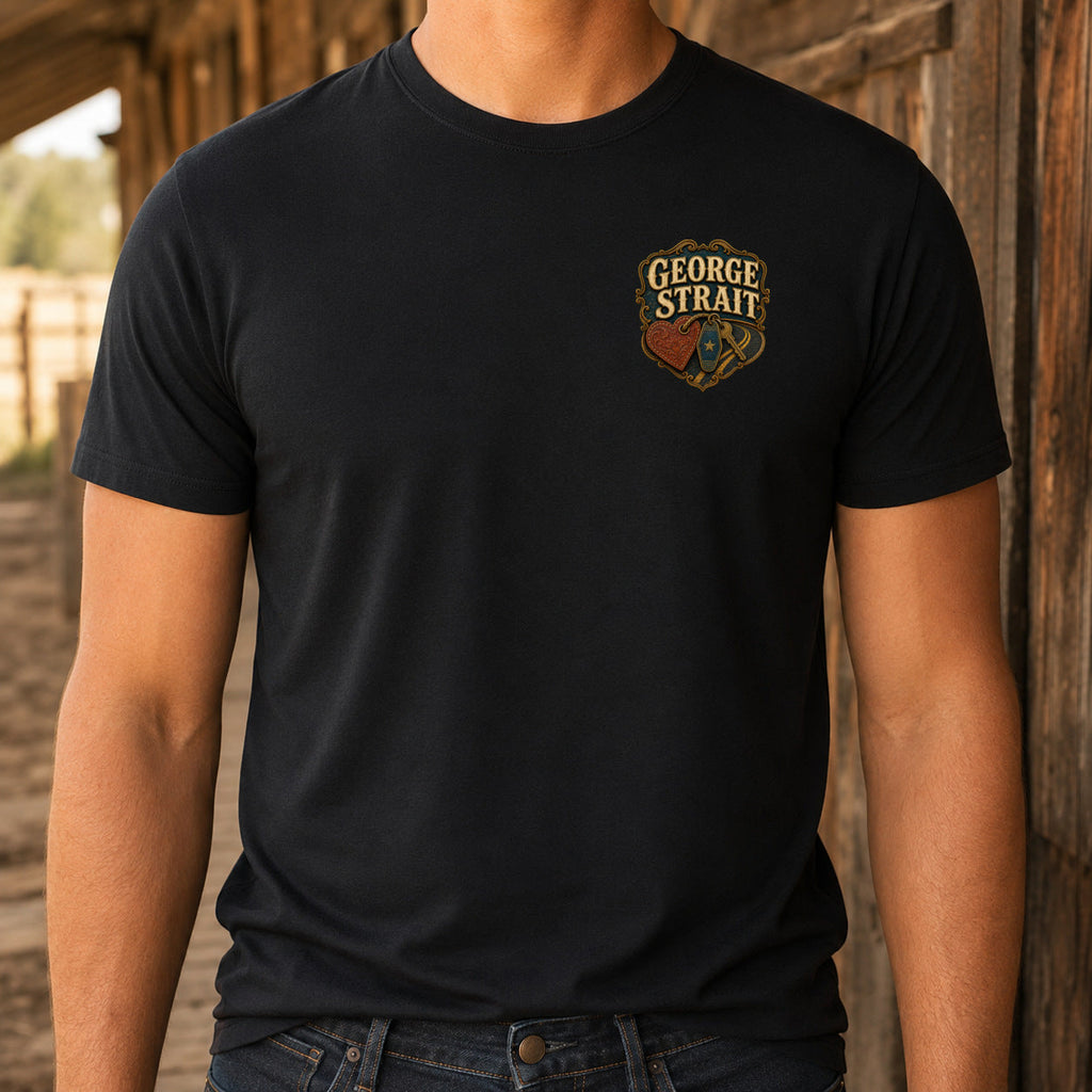 George Strait Carrying Your Love With Me Premium DTF T-Shirt matching front left-chest print close-up