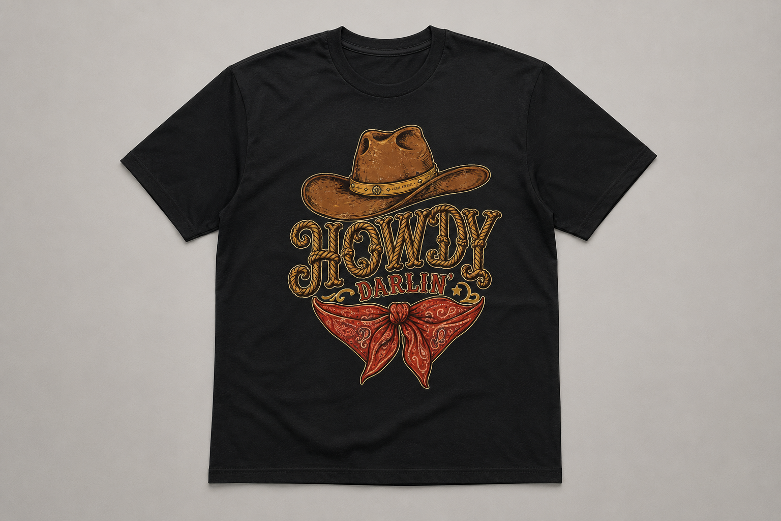 Howdy Darlin Cave Apparel black T-shirt