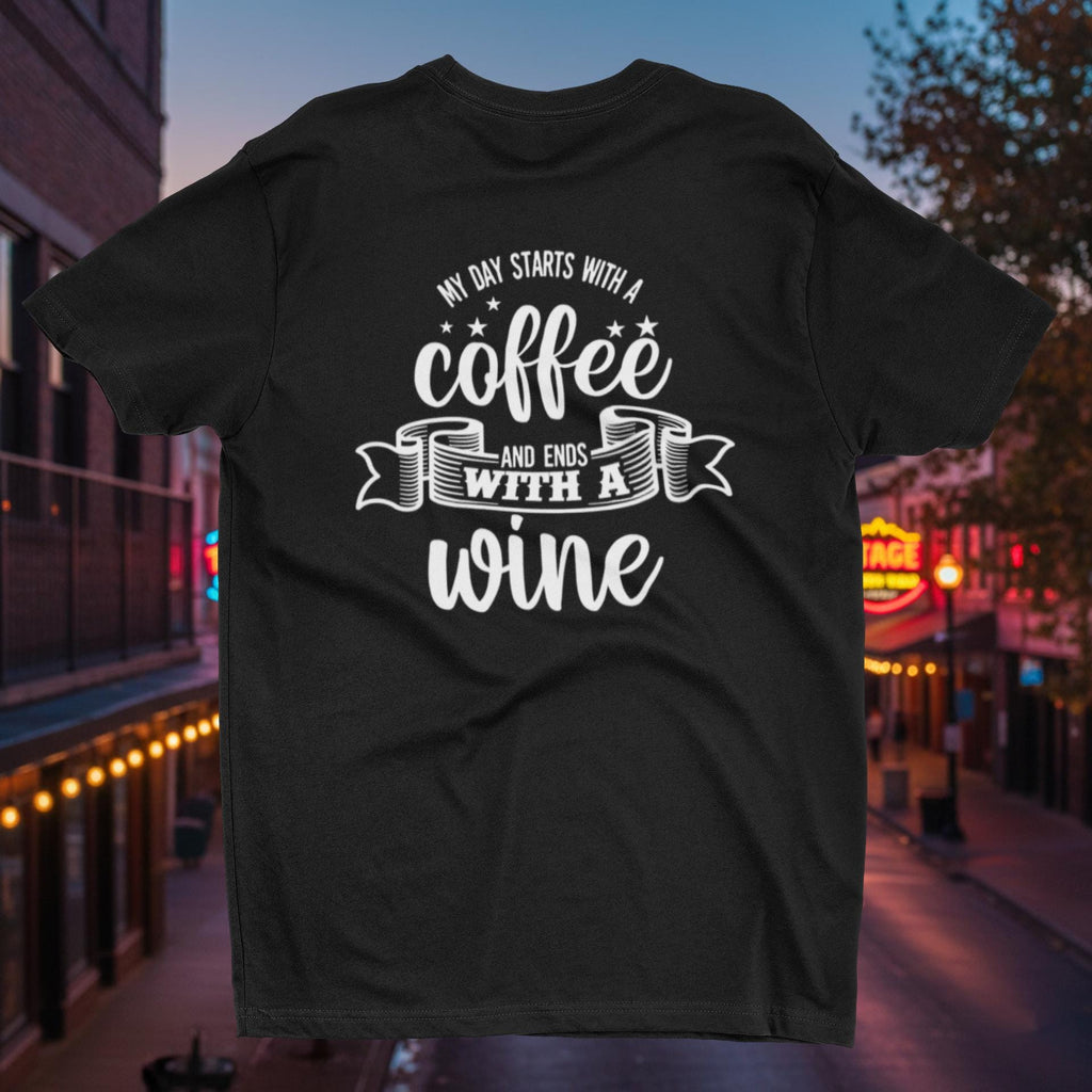 My Day Starts With Coffee Ends With Wine Shirt |Country Music Fan Gift |Funny Mom Tee |Western Graphic Top |Brunch Outfit |Coffee Lover Gift