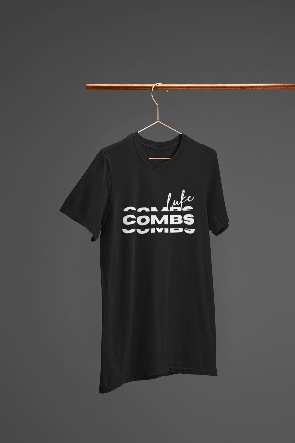 Luke Combs Shirt Retro Wavy Stacked Logo Country Music Merch Modern Western Graphic Tee Concert Outfit Nashville Trip Gift for Him Her