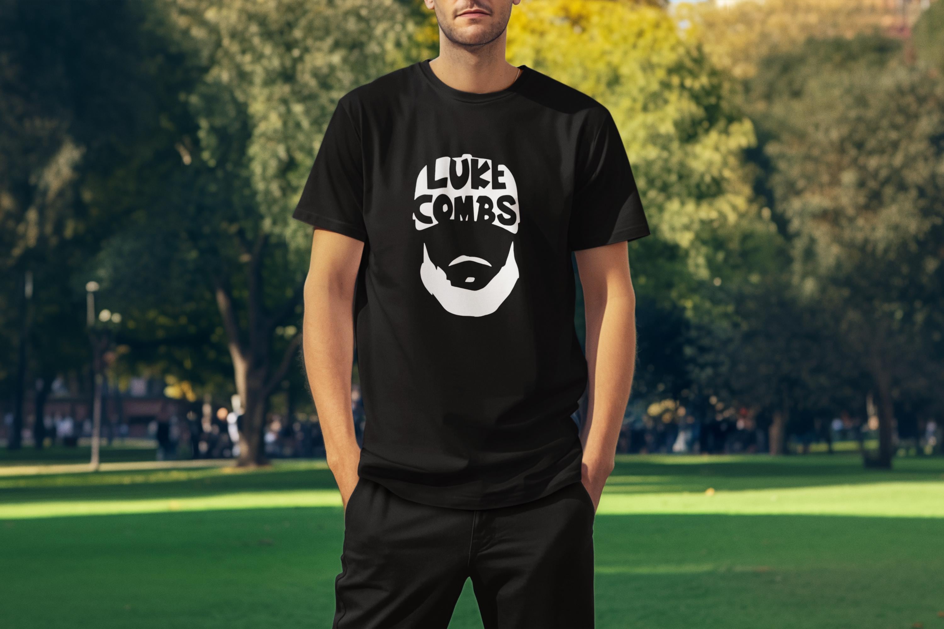 Luke Combs Beard Silhouette Shirt Trucker Hat Graphic Tee Country Fan Gift Nashville Concert Outfit Western Style Top Music Lover Merch