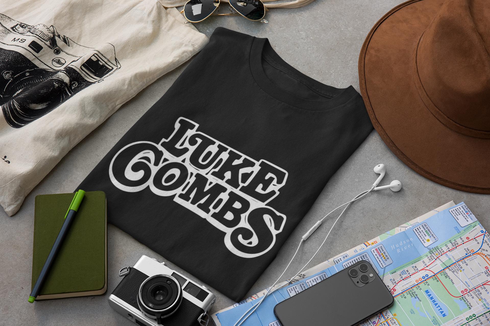 Luke Combs Retro Logo Shirt Vintage 70s Style Country Music Fan Tee Nashville Bachelorette Party Top Western Graphic T-Shirt Concert Gear