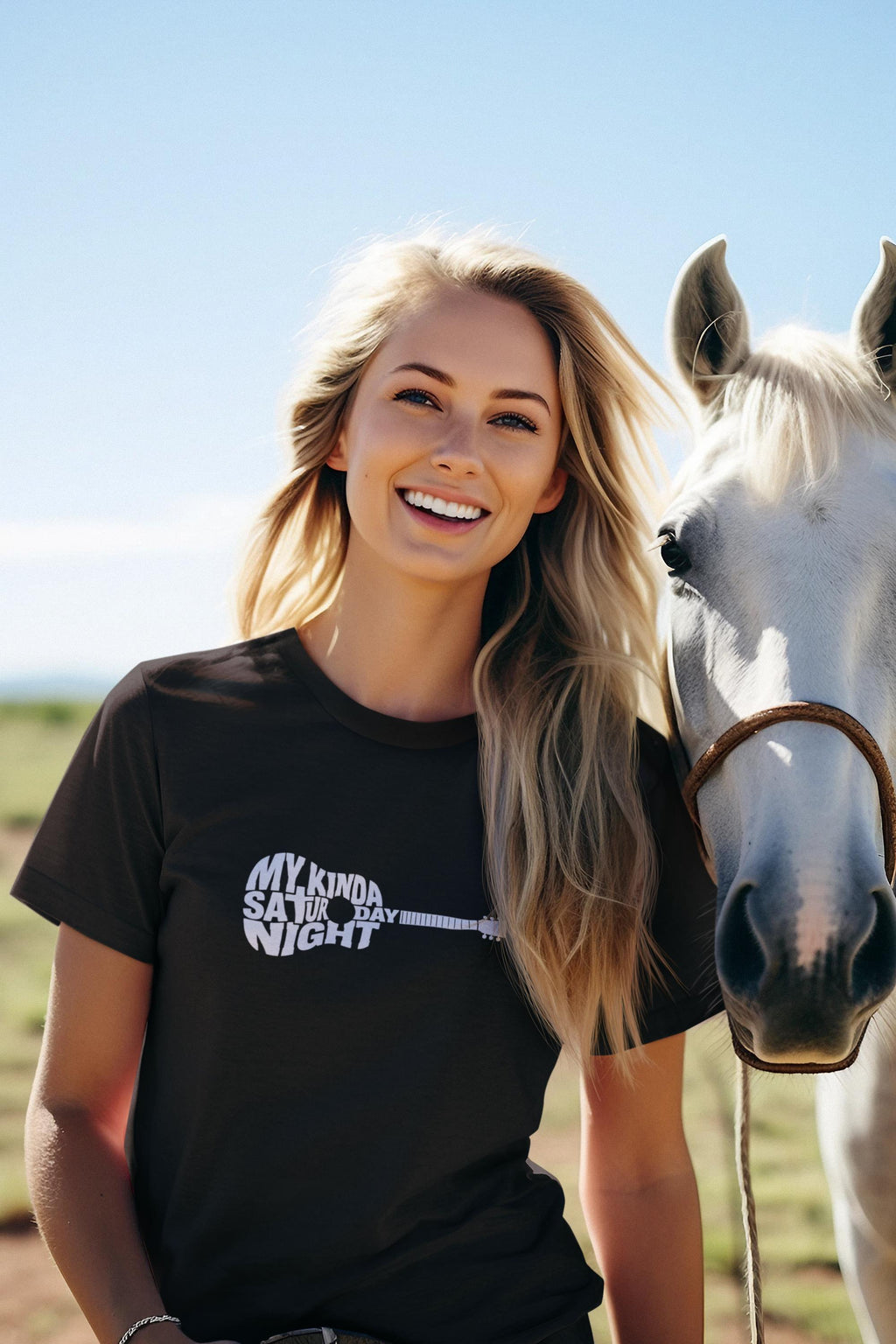 My Kinda Saturday Night Shirt Luke Combs Lyric Tee Guitar Shape Graphic Country Music Fan Gift Nashville Concert Outfit Western Party Top