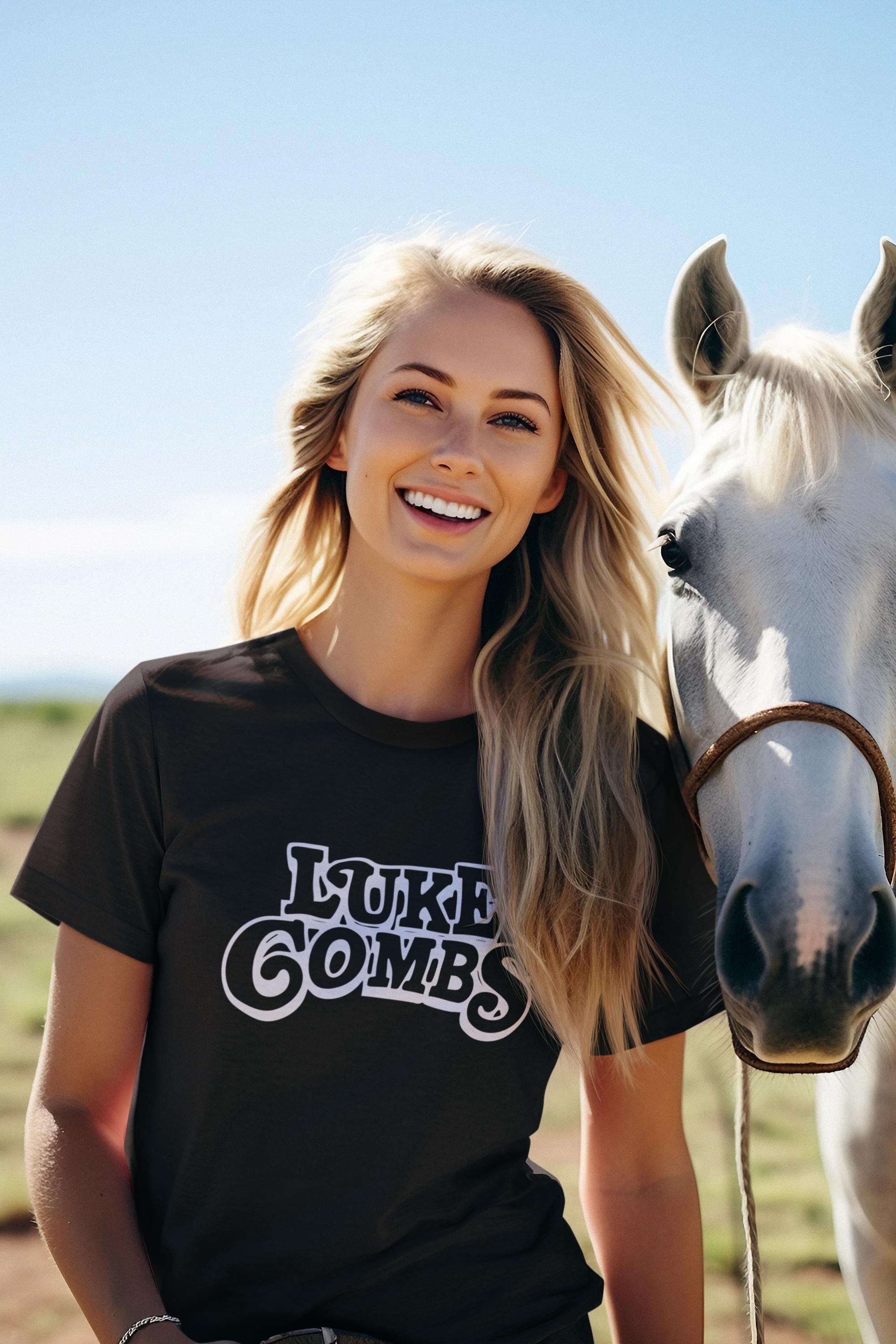 Luke Combs Retro Logo Shirt Vintage 70s Style Country Music Fan Tee Nashville Bachelorette Party Top Western Graphic T-Shirt Concert Gear