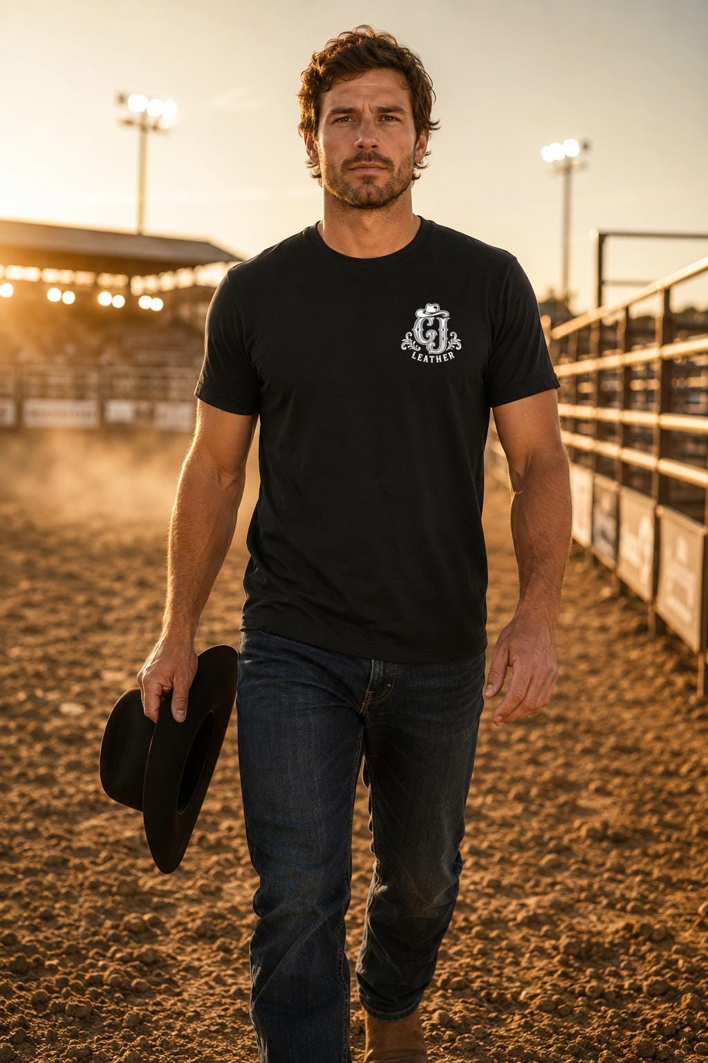 Cody Johnson Leather Song Black T-Shirt, Western Saddle Back Print