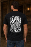 Cody Johnson Leather Song Black T-Shirt, Western Saddle Back Print