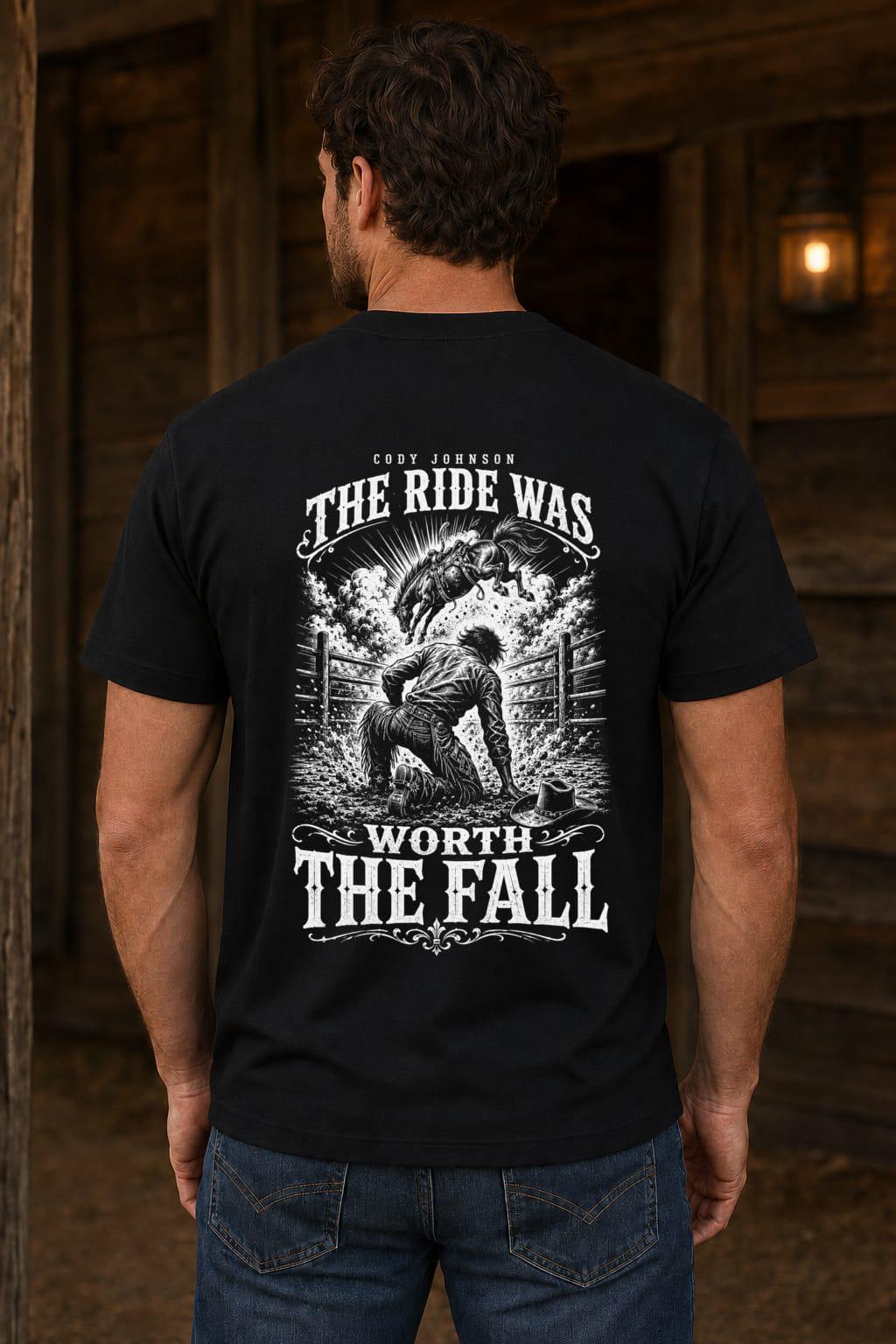 Cody Johnson The Ride Was Worth The Fall Shirt, Country Concert T-Shirt, Western Rodeo Graphic