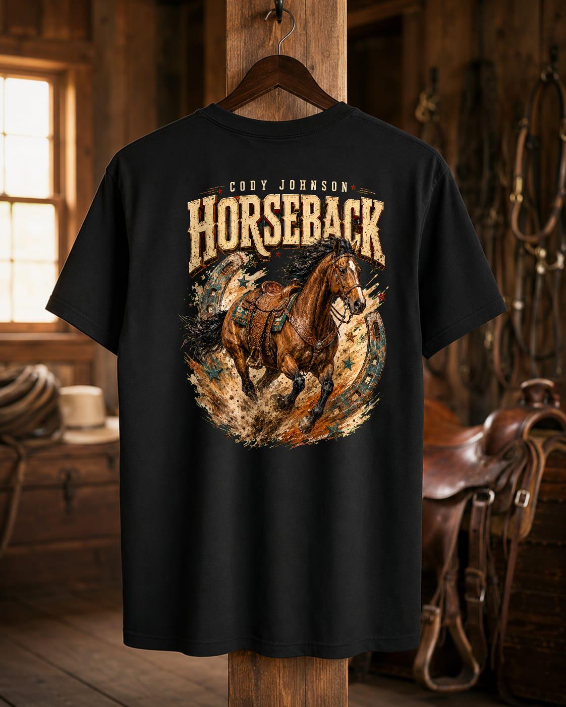 Cody Johnson Horseback T-Shirt, Western Country Concert Shirt, Cowboy Horse Back Print