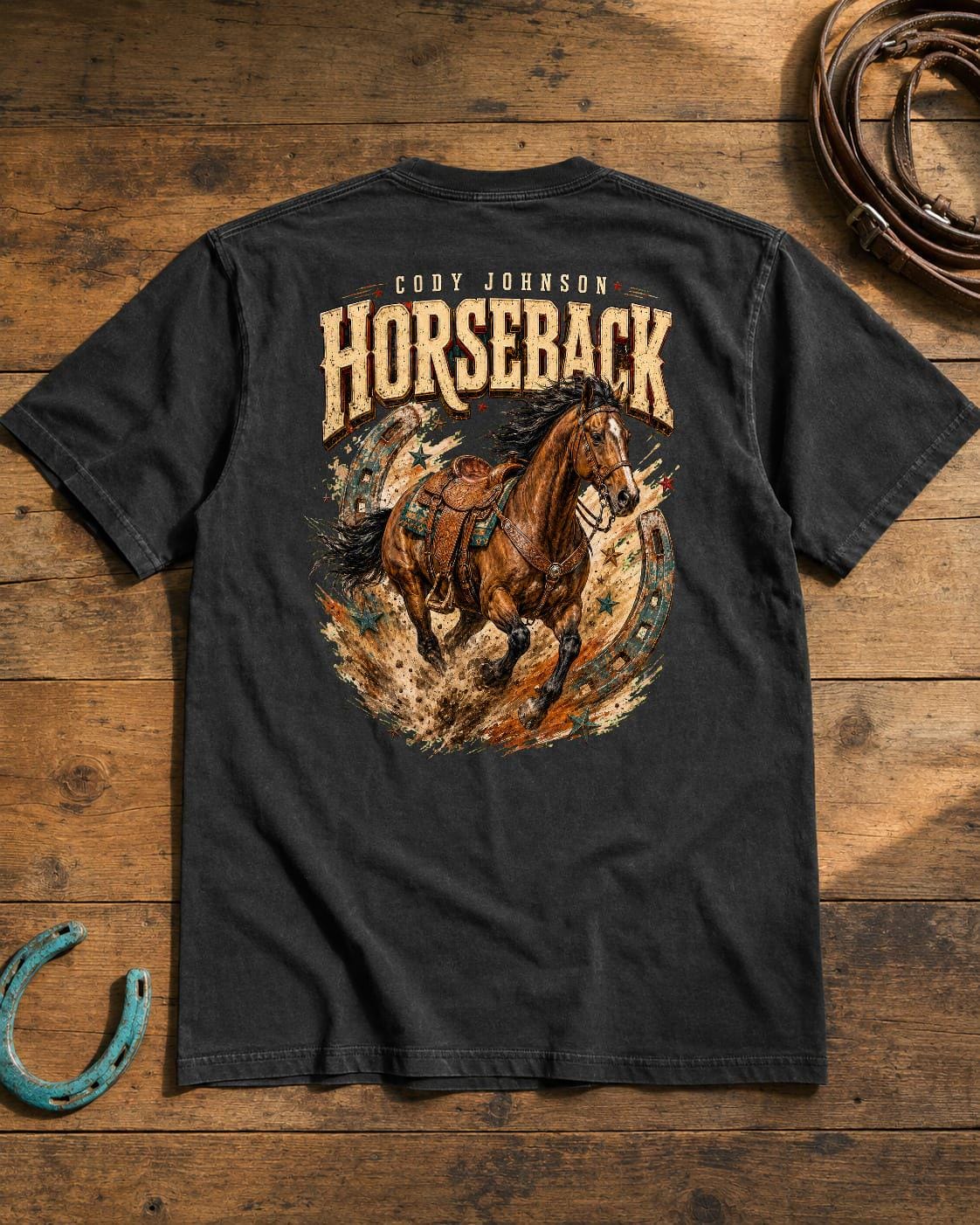 Cody Johnson Horseback T-Shirt, Western Country Concert Shirt, Cowboy Horse Back Print