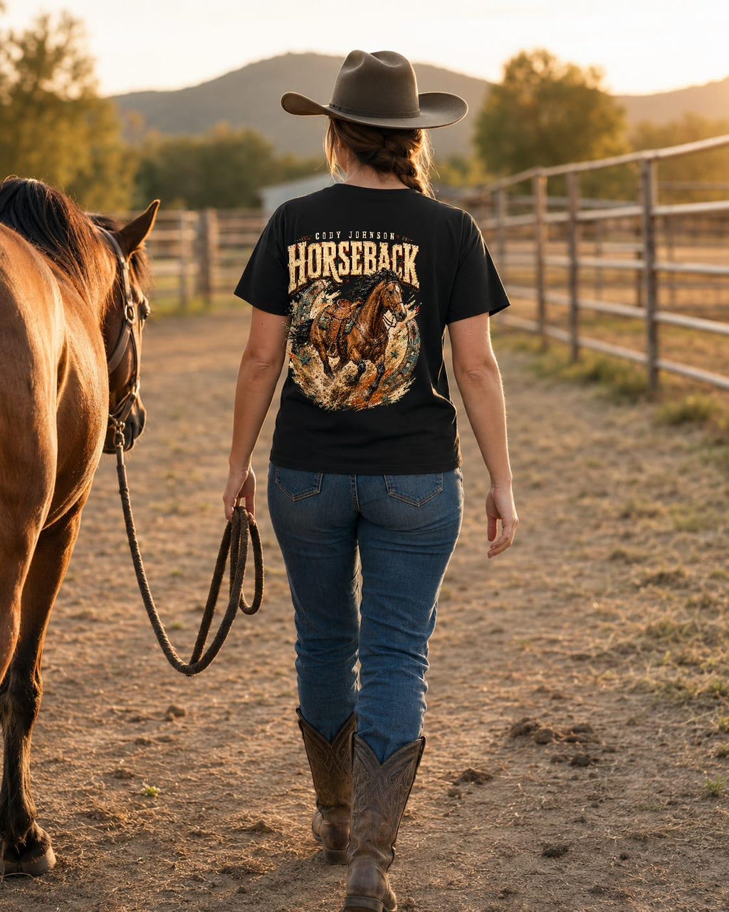 Cody Johnson Horseback T-Shirt, Western Country Concert Shirt, Cowboy Horse Back Print