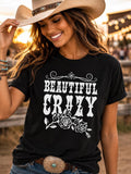 Luke Combs Beautiful Crazy Shirt | Floral Western Lyric Tee | Country Concert Shirt | Romantic Gift for Her | Cowgirl Western Tee