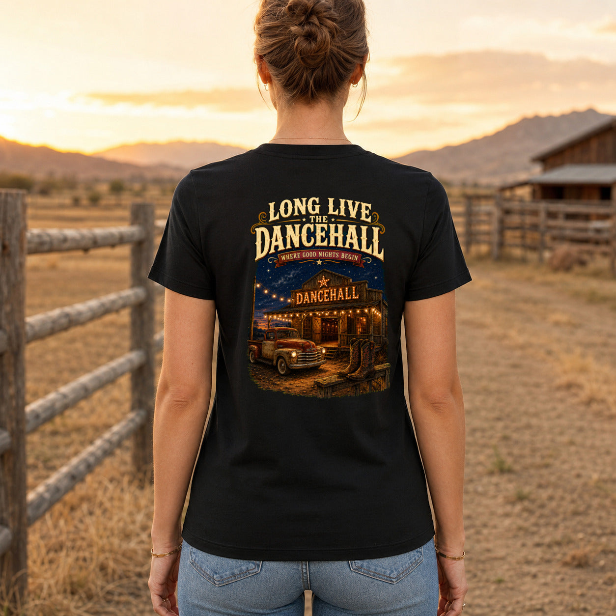Long Live the Dancehall country T-shirt women's back fit