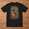 Luke Combs “My Kinda Saturday Night” Disco Back-Print T-Shirt flat-lay back view
