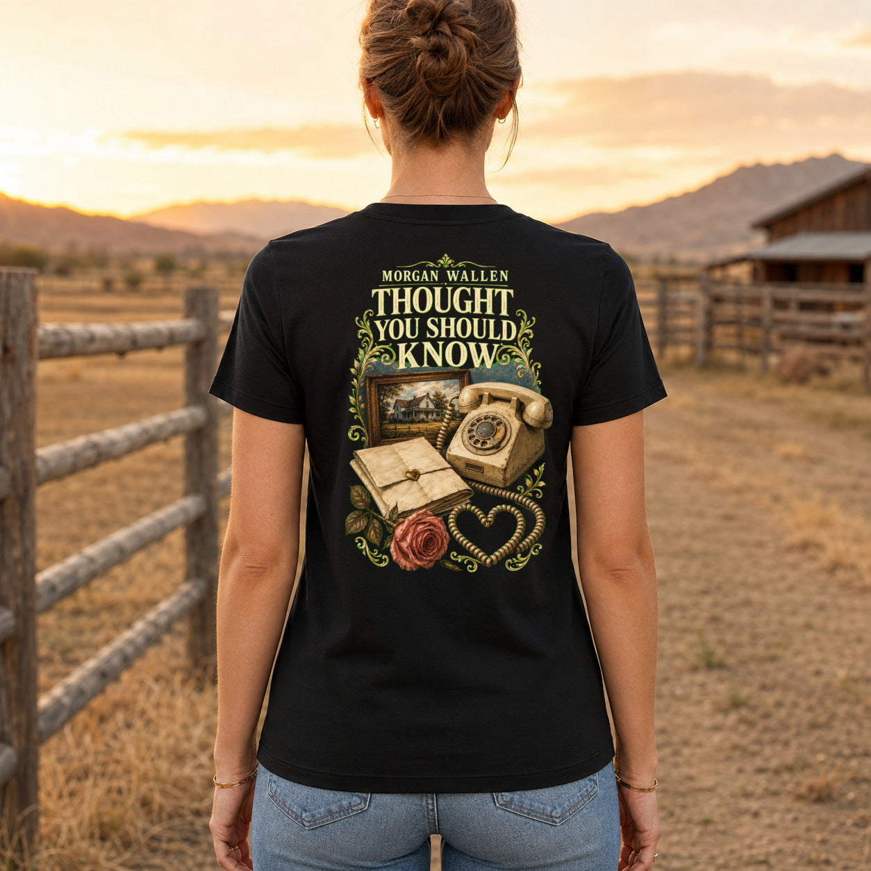 Morgan Wallen Calling Home Premium DTF T-Shirt women’s back fit showing centred DTF print