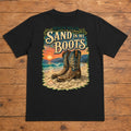 Morgan Wallen Sand in My Boots Premium DTF T-Shirt flat lay showing large back print